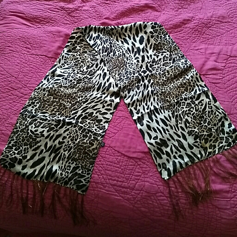 Cheetah scarf 100% silk from china